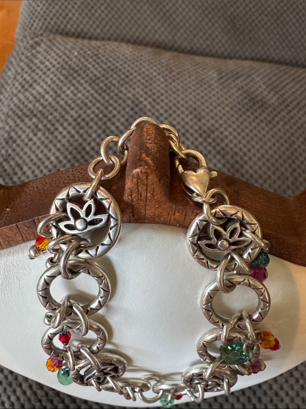 Brighton  Silver Multi-Color Charm Link Bracelet - Picture 5 of 8